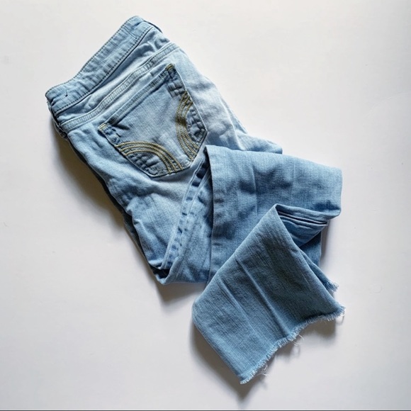 Hollister• midrise distressed straight leg raw hem - Picture 2 of 8